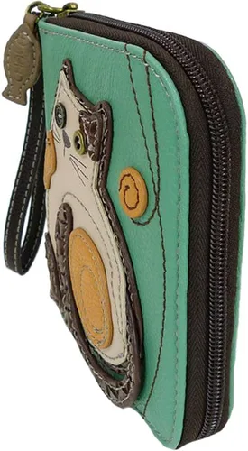 Vista 4 de CHALA Bolsos - Cartera con cremallera alrededor, pulsera, 8 ranuras para tarjetas de crédito, monedero resistente para mujer