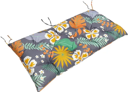 Vista 13 de Cojín de banco para exteriores, color negro, antideslizante, para muebles de exterior, almohadillas gruesas para sillas de patio de 40 pulgadas