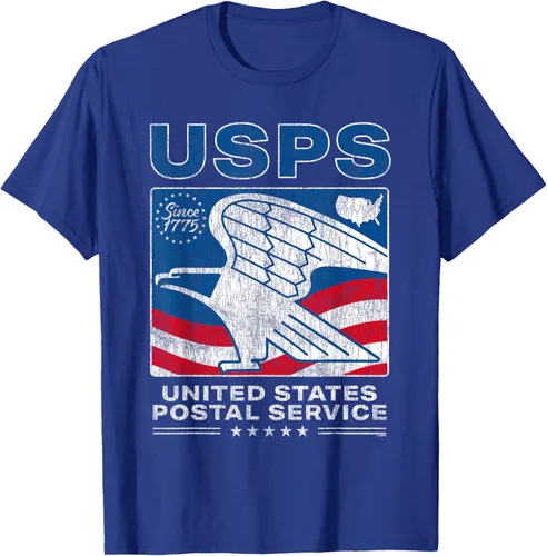 Vista 5 de US Postal Service Since 1775 Distressed Eagle Stamp Camiseta con la bandera de Estados Unidos