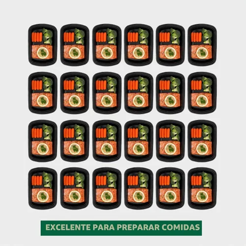 Vista 3 de Freshware Recipientes de comida (paquete de 150) recipientes de alimentos con tapas, caja Bento, apilables, aptos para microondas y lavavajillas