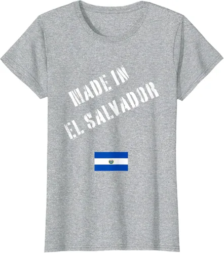 Vista 19 de Camiseta divertida Made in El Salvador con bandera