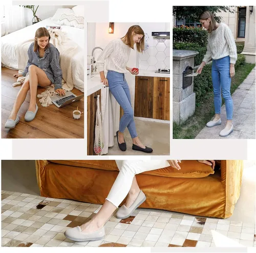 Vista 35 de Wishcotton Pantuflas ligeras de espuma viscoelástica para mujer, cómodas y antideslizantes, para interiores y exteriores