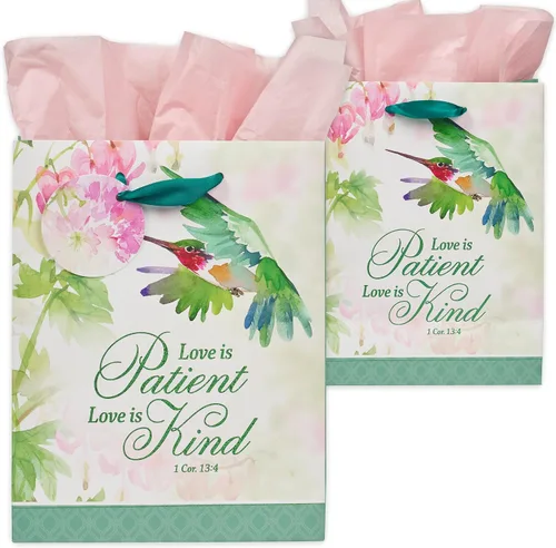 Vista 28 de Christian Art Gifts Bolsa de Regalo Retrato con Etiqueta y Juego de Papel de Seda para Mujeres: Quédate Quieta y Conoce - Salmo 46:10 Versículo