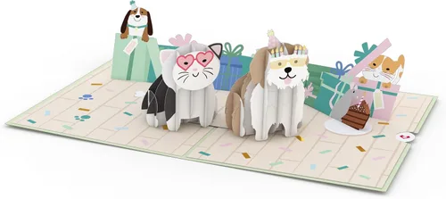 Vista 4 de Lovepop Tarjeta desplegable de cumpleaños para ella, él, hombres, mujeres, tarjetas de felicitación de animales 3D, cumpleaños, 5 x 7 pulgadas