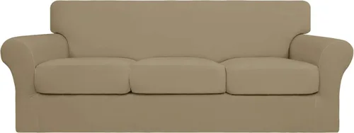 Vista 30 de Easy-Going Funda de sofá suave y elástica de 3 piezas para perros, funda de sofá lavable para sofá de 2 cojines separados, protector elástico