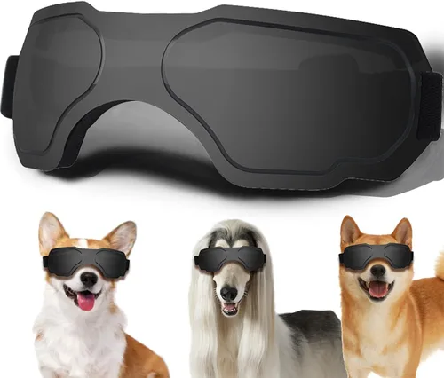 Vista 15 de Gafas de sol para perros pequeños, gafas para perros con correa ajustable, protección UV, adecuadas para perros pequeños Estilo liso-Multicolor