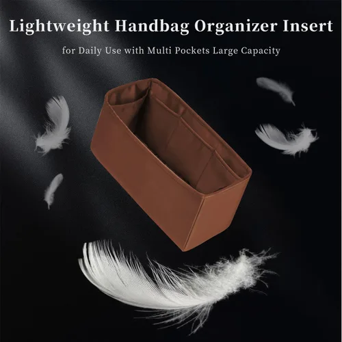 Vista 5 de Organizador de bolso para Onthego, inserto de bolsa sedoso, moldeador de bolso ligero para mujer, múltiples bolsillos de material satinado, uso