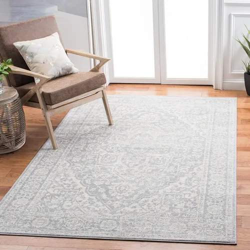 Vista 20 de Safavieh - Alfombra de 2 x 4 pies de la colección Brentwood color marfil y azul marino, alfombra que no suelta pelusas con diseño desgastado