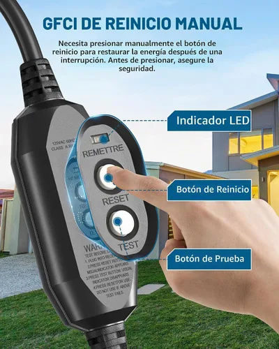 Vista 4 de DEWENWILS Cable de extensión GFCI para exteriores de 3 pies, cable de extensión de calibre 12/3 para múltiples electrodomésticos, cable