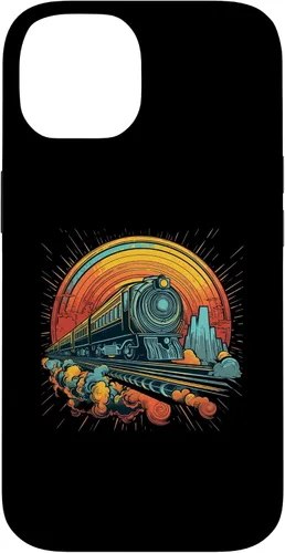 Vista 4 de Funda para iPhone 16 Train Locomotora y modelo de trenes de ferrocarril