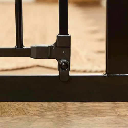 Vista 6 de Regalo Easy Step - Puerta para bebé extra alta con acceso, kit adicional, incluye kit de extensión de 4 pulgadas, kit de montaje a presión, ventosas