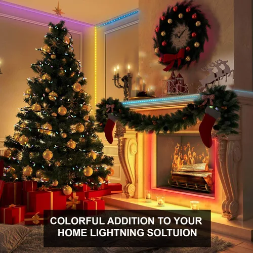 Vista 7 de WBM Smart Tira de luces LED RGB, IP65 impermeable de 16.4 pies de largo, compatible con Alexa, Google Home, control de aplicación para el hogar
