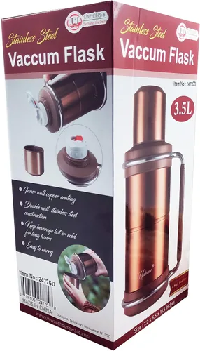 Vista 4 de Doble pared acero inoxidable 304 vacío frasco (118.3 fl oz) (marrón)
