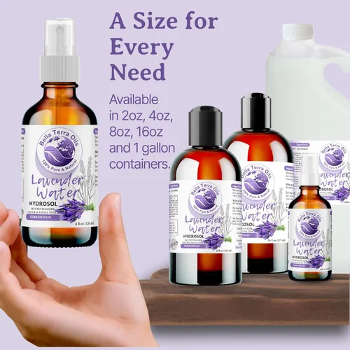 Vista 9 de Bella Terra Oils - Spray de agua de lavanda de 8 onzas - Perfección destilada al vapor, repleta de vitamina K y omega-9, eleva tu rutina