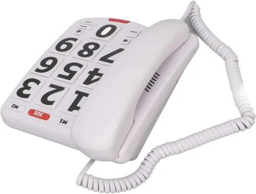 Vista 9 de Teléfono con cable de botón grande, los mejores teléfonos fijos para personas mayores, volumen ajustable, timbre y altavoz extra fuerte, teléfonos