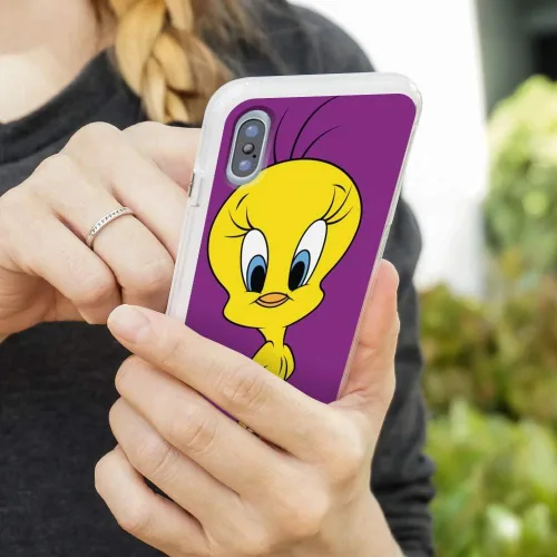 Vista 3 de Looney Tunes Tweety Bird - Funda protectora de goma híbrida para Apple iPhone 8, 8 Plus, X, 11, 11 Pro, 11 Pro Max