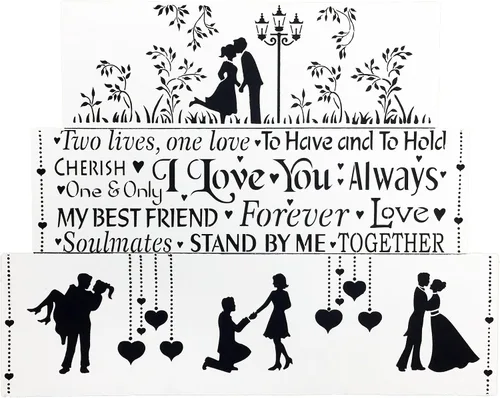 Vista 2 de Plantillas para tartas de silueta de pareja de Kissing por Designer Stencils