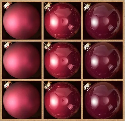 Vista 23 de DN DECONATION Adornos de Navidad de cristal negro, bolas de Navidad colgantes de 3.15 pulgadas para decoración del árbol de Navidad, juego de 9