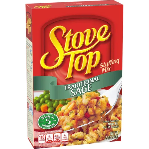 Vista 6 de Stove Top Mezcla de relleno tradicional de salvia (caja de 6 onzas) (paquete de 4)