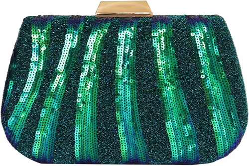 Vista 2 de Ayliss Bolso de noche para mujer, con cuentas de lentejuelas y pavo real, bolso cruzado, bolso de hombro para fiesta, vintage, baile de graduación