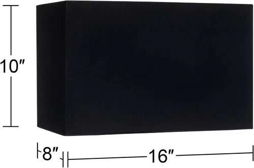 Vista 6 de Juego de 2 pantallas rectangulares de tapa dura (premontadas), color negro, grande, 16 pulgadas de ancho x 8 pulgadas de profundidad x 10 pulgadas
