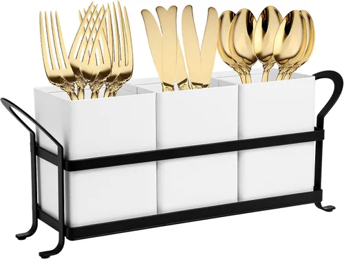 Vista 8 de NelyBet Organizador de cubiertos, cubiertos, organizador de utensilios de cocina y cajón de cubiertos para tenedores, cucharas, cuchillos - Perfecto