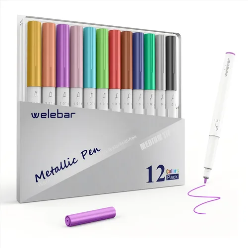 Vista 8 de Juego de bolígrafos de gel con purpurina compatible con Cricut Maker 3/Maker 4/Maker/Explore 3/4/5/Air 2/Air, juego de 12 bolígrafos de punta media