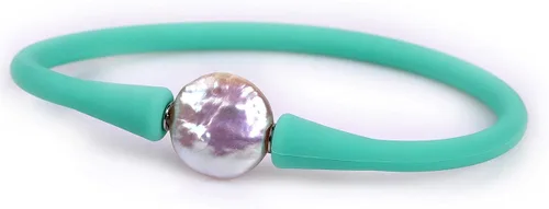 Vista 12 de GEM-Inside Big - Pulsera de joyería de perlas de 0.512 in para dama de honor, color negro, apilable, goma de silicona, elástica, perlas cultivadas