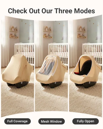 Vista 4 de Metplus Toldo 2 en 1 para Asiento de Automóvil de Bebé, Parasol de Privacidad Multiuso, Protege la Seguridad del Bebé con Estilo, Fundas