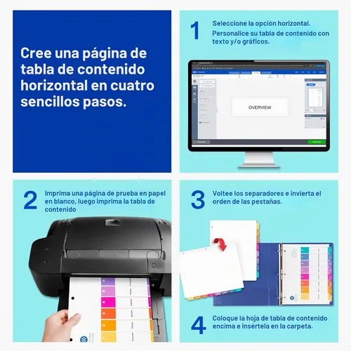 Vista 7 de Avery Índice, divisores de contenido, 26 pestalas (11125)