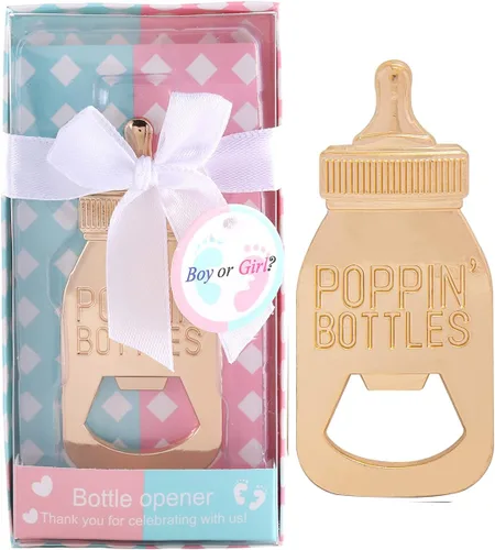 Vista 10 de 24 abrebotellas, recuerdo de baby shower para invitados, abrebiberones de oro rosa, regalos de boda, regalos de baby shower, regalos para invitados