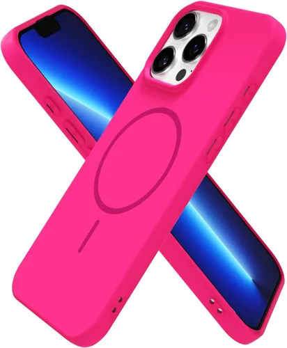 Vista 100 de Oakxco Funda de Silicona Mag Safe para iPhone 12 Pro Max, Funda Magnética Delgada y Fina Compatible con Carga Inalámbrica MagSafe, Bonita Funda
