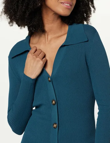 Vista 3 de The Drop Suéter con botones de canalé Constance para mujer