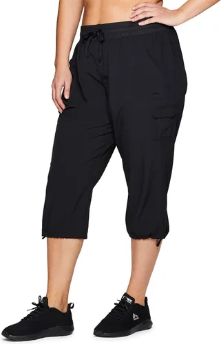 Vista 11 de RBX Active - Pantalón capri para mujer, talla grande, ligero, tejido, con cordón, estilo cargo