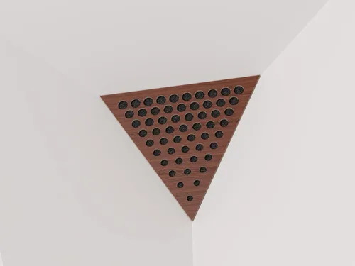 Vista 24 de (Paquete de 2) — Panel acústico de absorción de sonido y difusión para esquinas de techo, trampa de bajos «Triángulo-REDONDOS» de espuma acústica