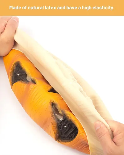 Vista 6 de Máscara de calabaza con ojos iluminados, disfraz de cabeza completa