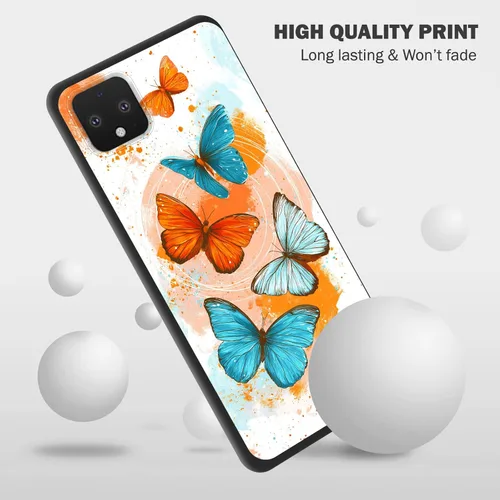 Vista 7 de Funda protectora para Pixel 4 XL, funda protectora de silicona antiarañazos de TPU premium para Google Pixel 4 XL, mariposas coloridas abstractas
