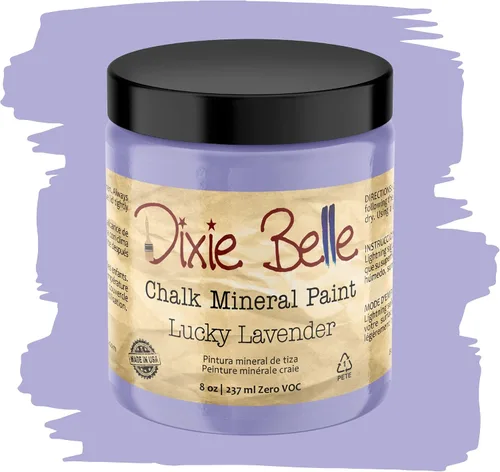 Vista 330 de Pintura para muebles con acabado de tiza Dixie Belle Paint Company - Amatista (4oz) - Pintura mineral de tiza chic púrpura profundo mate
