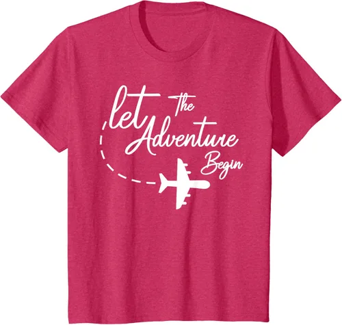 Vista 51 de Let The Adventure Begin - Camiseta inspiradora en modo de viaje en avión, Negro, S