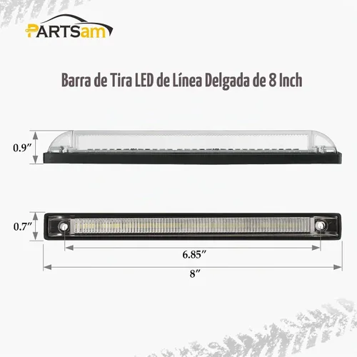 Vista 5 de Partsam – Tira de luces utilitarias, 18 diodos ledes, impermeable, color blanco, de 4 x 8 pulgadas, 12 V, universal