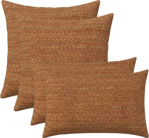 Vista 57 de RSH DECOR: Sunbrella Juego de 4 almohadas lumbares y cuadradas 20 x 12 pulgadas y 17 x 17 pulgadas Tela resistente al agua y a la decoloración