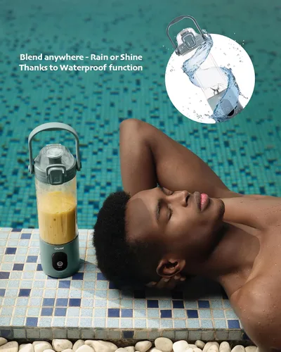 Vista 11 de Licuadora portátil inalámbrica de 24 oz. Licuadora personal para batidos y licuados, sin BPA, trituradora de hielo, piezas aptas para lavavajillas