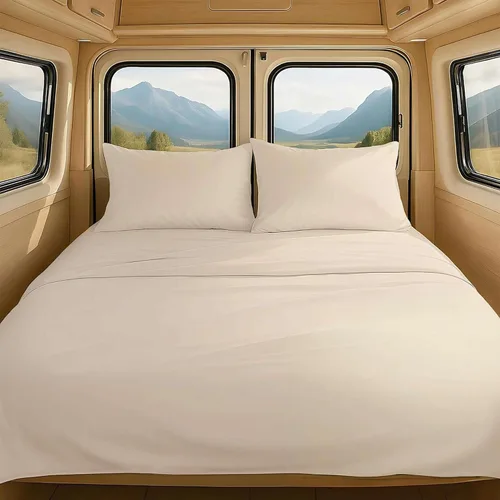 Vista 24 de NON Sticky cotton Juego de sábanas cortas de algodón egipcio de alta calidad para caravana, 4 piezas, bolsillo profundo de 12 pulgadas, suave, fácil