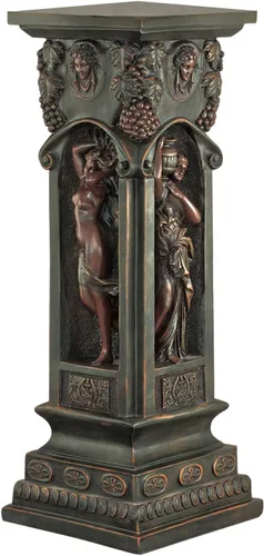 Vista 8 de Design Toscano KY992 Chatsworth Manor Neoclásico Pedestal Columna Soporte para Plantas, Piedra Antigua