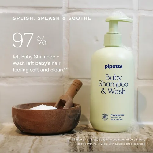 Vista 4 de Pipette Dúo de Lavado y Loción Sin Fragancia, Paquete de 2, Champú para Bebés Sin Fragancia y Gel de Baño, Loción Sin Perfume para Recién Nacidos