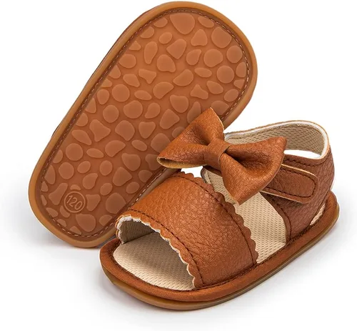 Vista 55 de Meckior Sandalias de verano con punta abierta y suave de piel sintética para bebés y niñas pequeñas