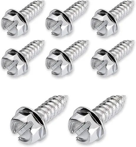 Vista 7 de gunhunt Juego de tornillos de matrícula de 8 piezas, tornillos de acero inoxidable 304, tornillos de cabeza hexagonal, universales para placas