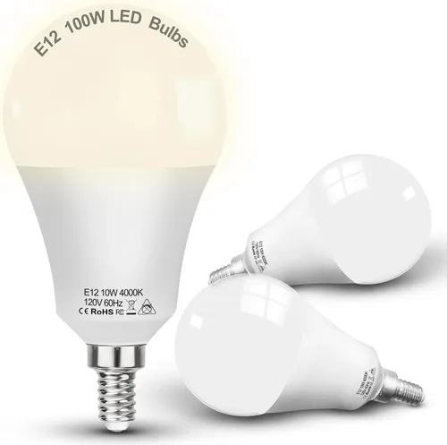 Vista 17 de ALIDE Bombillas LED E12 equivalentes a 40 vatios, 2700 K blanco cálido, bombilla LED E12 T6 C7 de 4 W para ventilador de techo, lámpara colgante