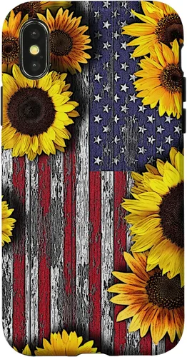Vista 5 de American Flag with Sunflowers Case for iPhone 17