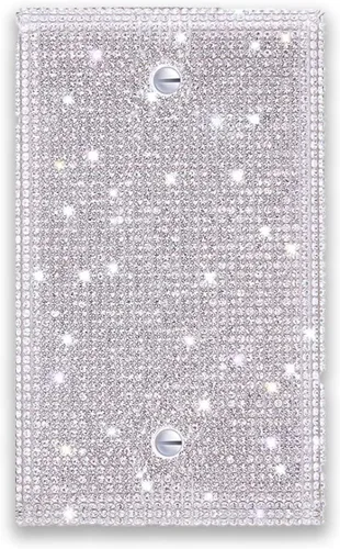 Vista 16 de Cubierta de interruptor de luz con brillos genéricos y enchufes, cubierta de placa de pared con diamantes de imitación brillantes, cubiertas